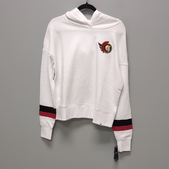 Fanatics White and Red Ottawa Senators Long Sleeve Hoodie Size Med. NWT. - Picture 1 of 7